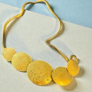 Vintage and Beautiful Trifari Gold Tone Rhinestone Necklace on Snake Chain